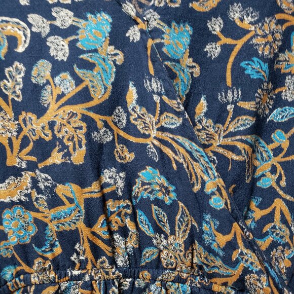 Lucky Brand Faux Wrap Floral Paisley 3/4 Sleeve Top - Picture 4 of 8